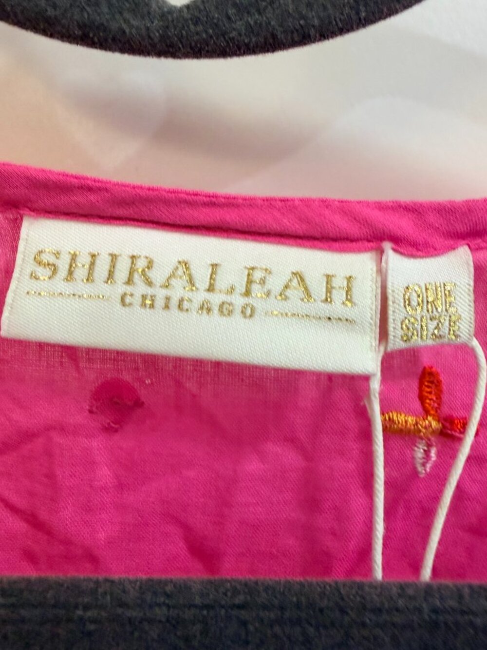 Shiraleah Pink Embroidered Pom Pom Cover Up NWT - Picture 2 of 11